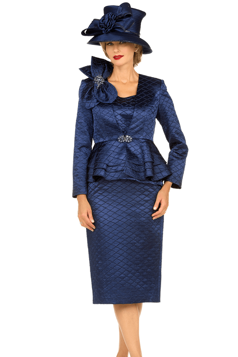 navy blue church dress Women Suit 402112-Navy Comfortable fabric St. Nennoc Dress  Catholic