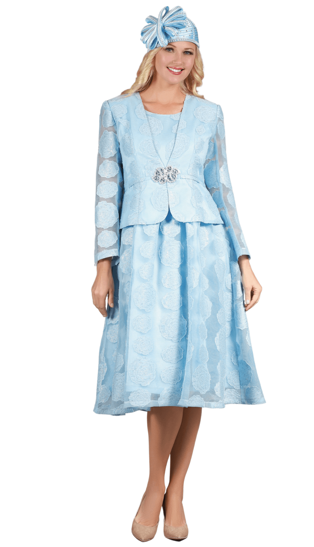 Giovanna Church Dress D1345-Ice Blue Giovanna Church Dress D1345-Ice Blue
