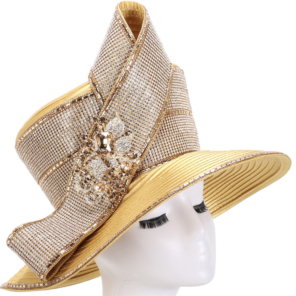 Giovanna Church Hat HR22140-Gold