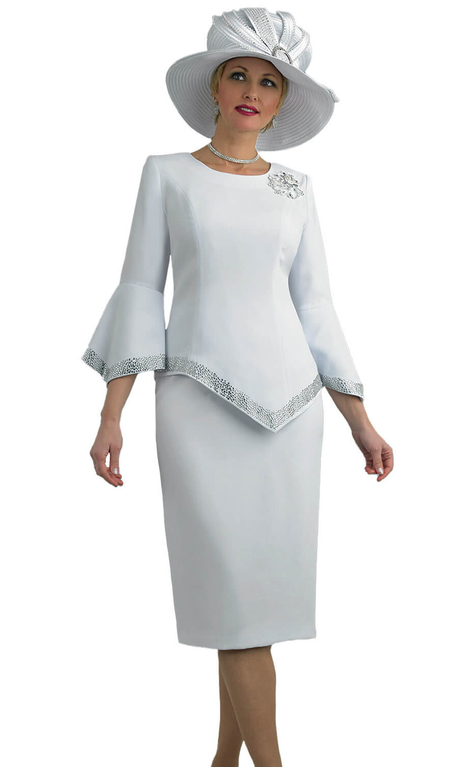Lily And Taylor Skirt Suit 5109-Ice Blue main image 1