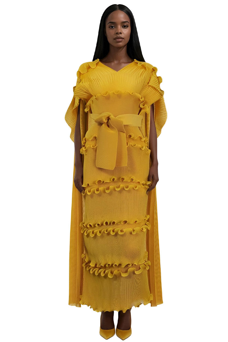 women maxi yellow dress For Her 82947 princess-seam Wrap Dress Casual Dresses Color:White & Orange The underwired cups provide