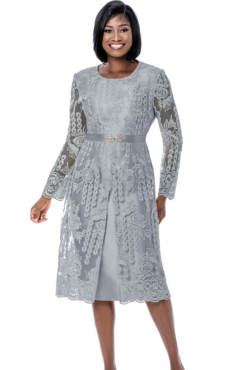 Terramina Church Dress 7288-Silver