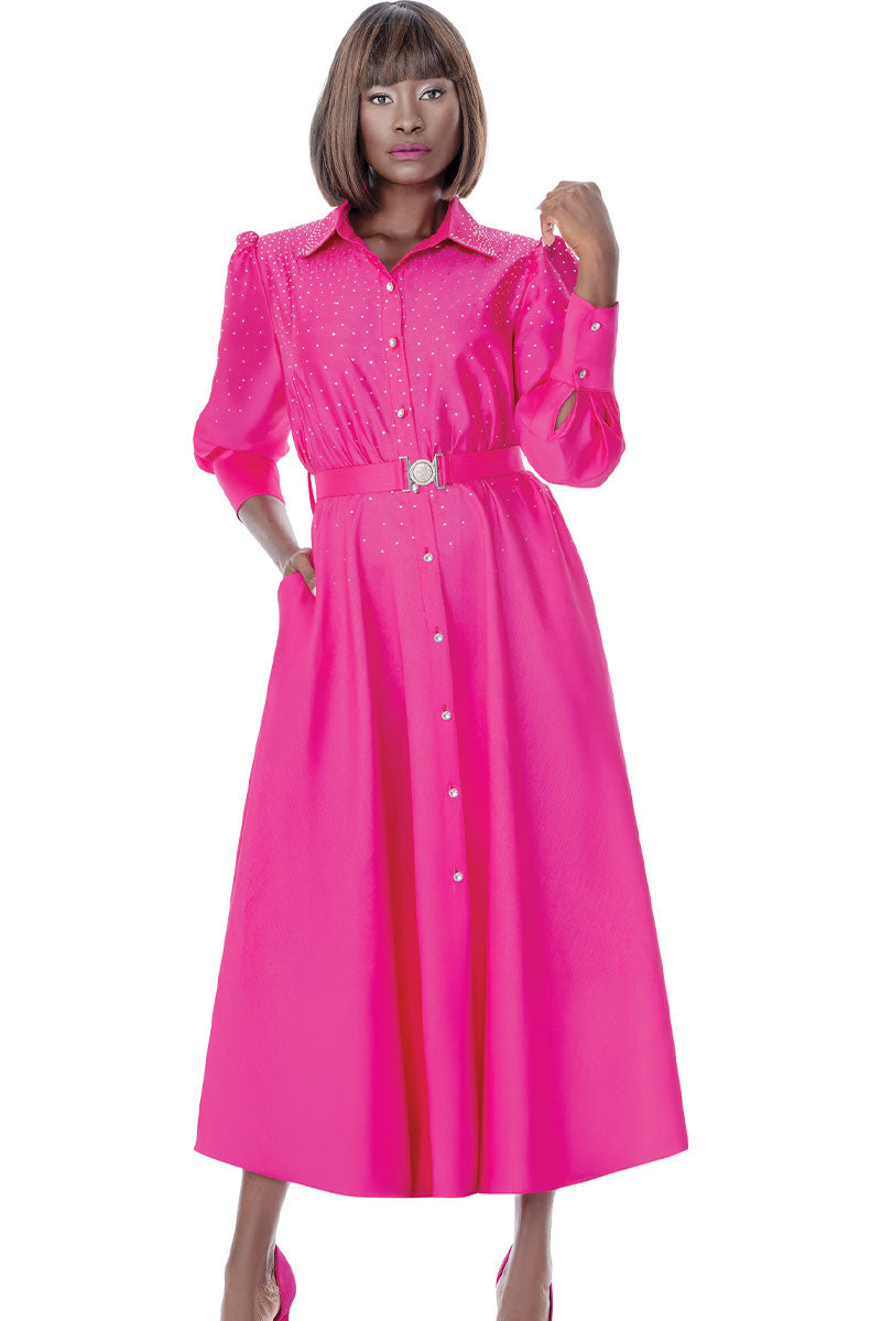 hot pink church dress Terramina Church Dress 7031-Fuchsia