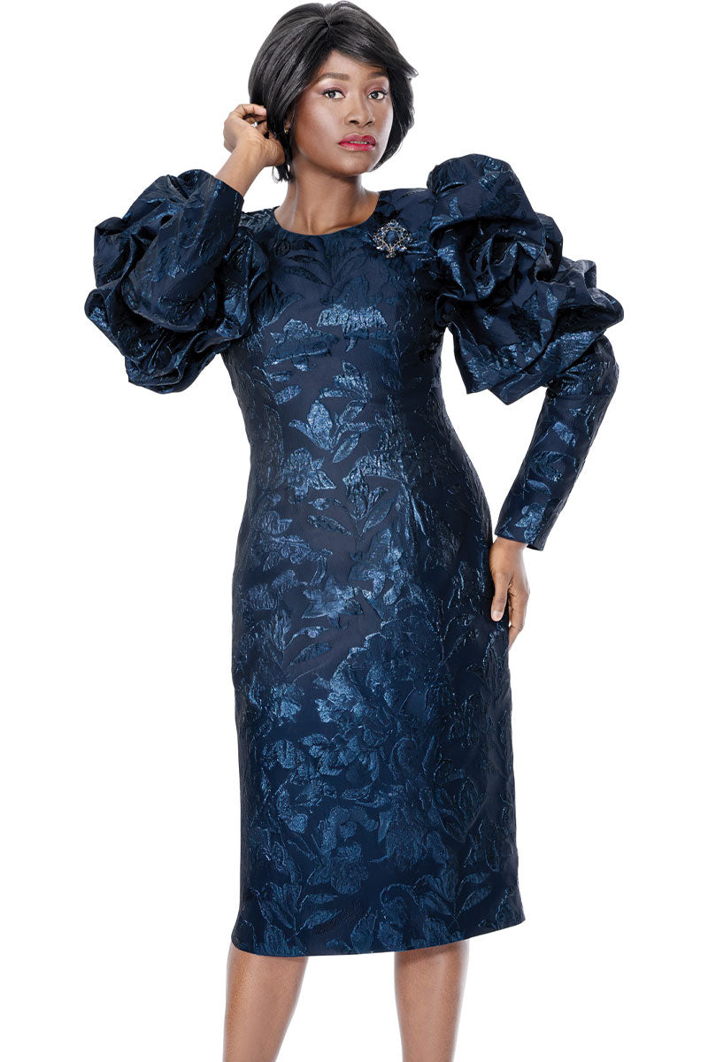 navy blue church dress Terramina Dress 7325-Navy