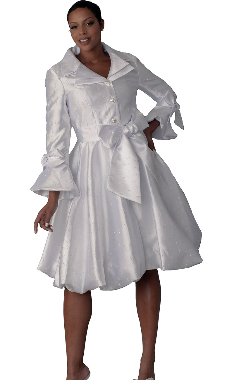Chancele Church Dress 9731C-Blue/Silver main image 1