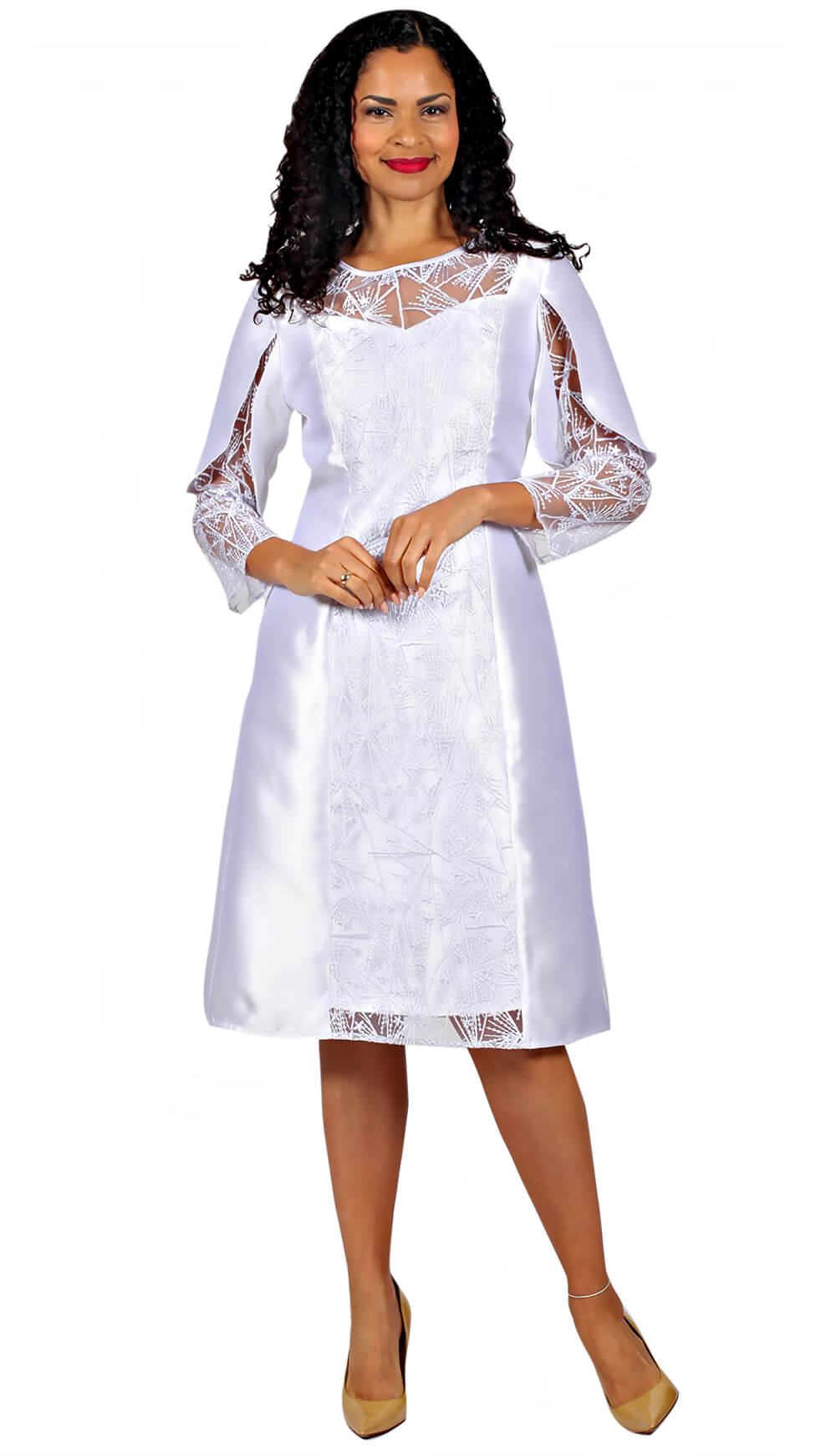 Diana Couture Church Dress 8696 White