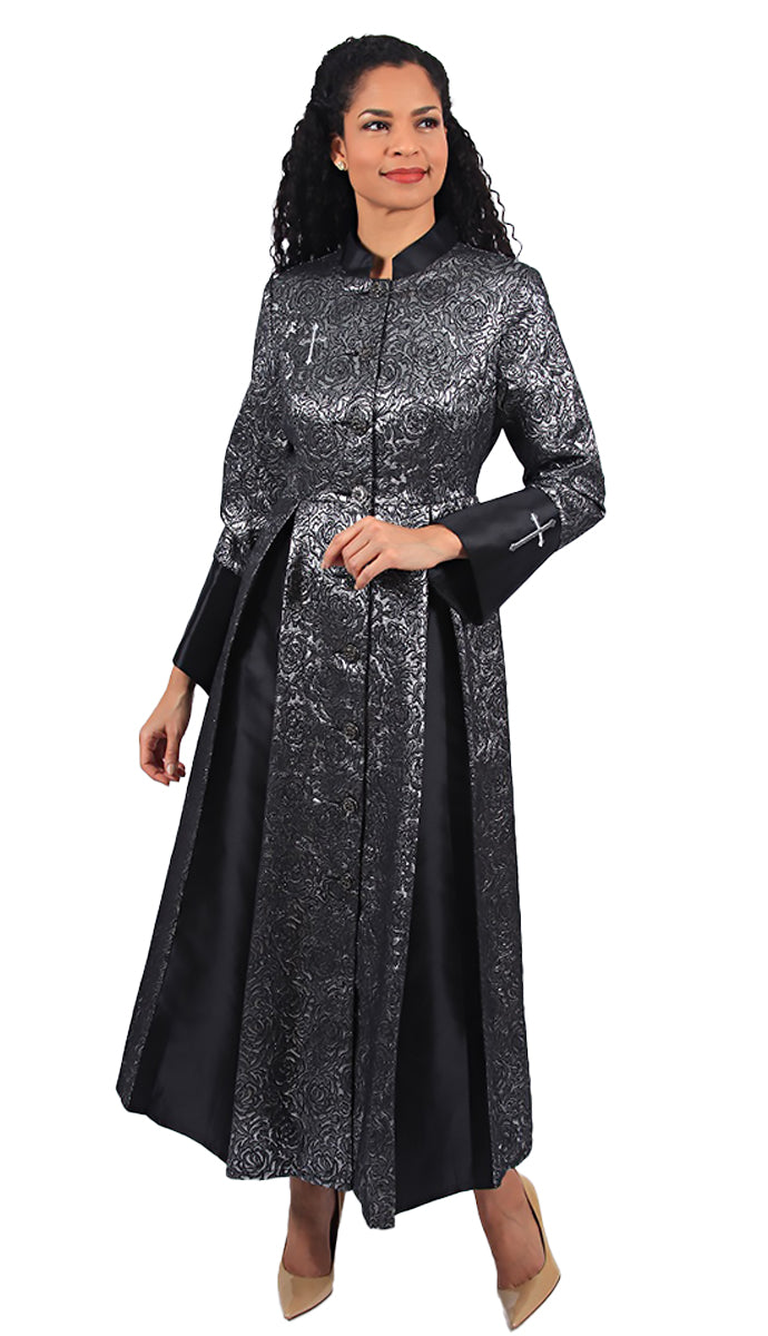 Diana Church Robe 8595-Black/Black