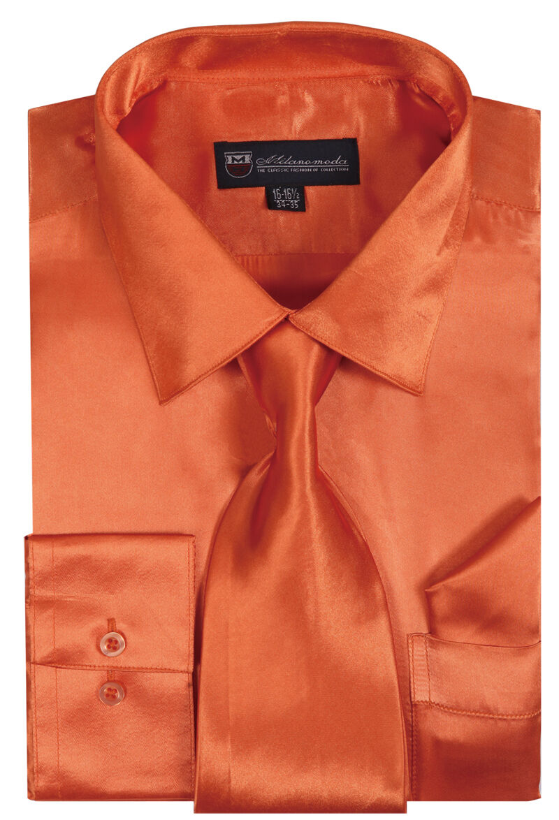 milano moda dress shirts Milano Moda Shirt SG08-Orange