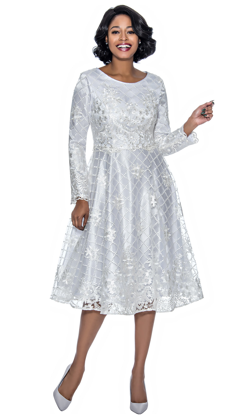 Terramina Church Dress 7975C-White Terramina Church Dress 7975C-White