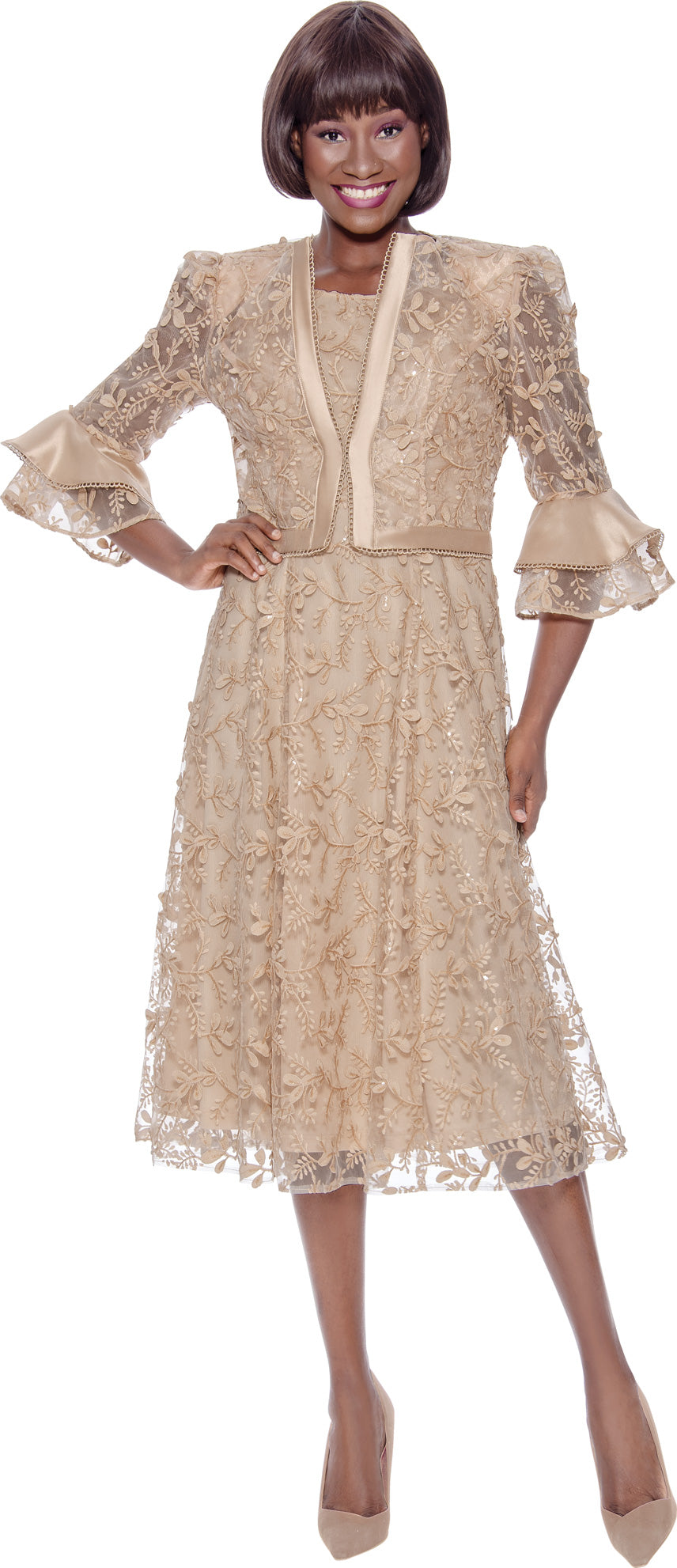 Terramina Church Dress 7344-Gold