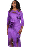 Women Church Dress 9095-Purple