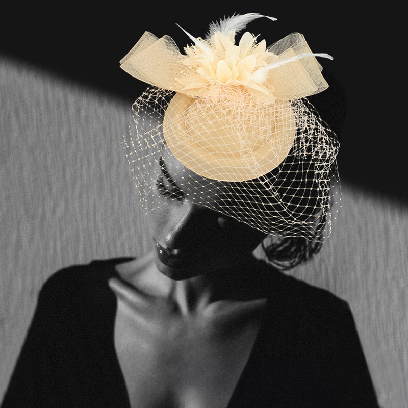 BDF Fascinator Hat 1261 Ivory