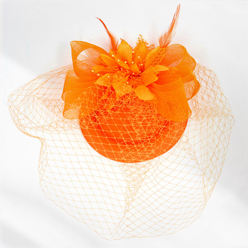 BDF Fascinator Hat 1261 Orange