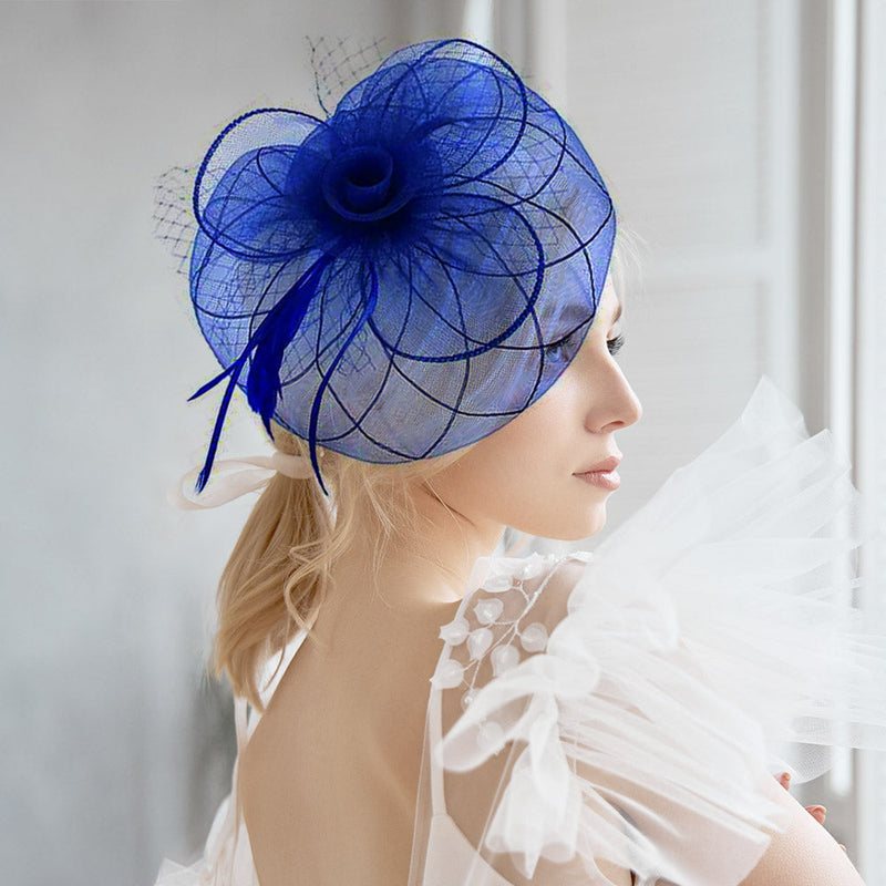 BDF Fascinator Hat 1542-Royal