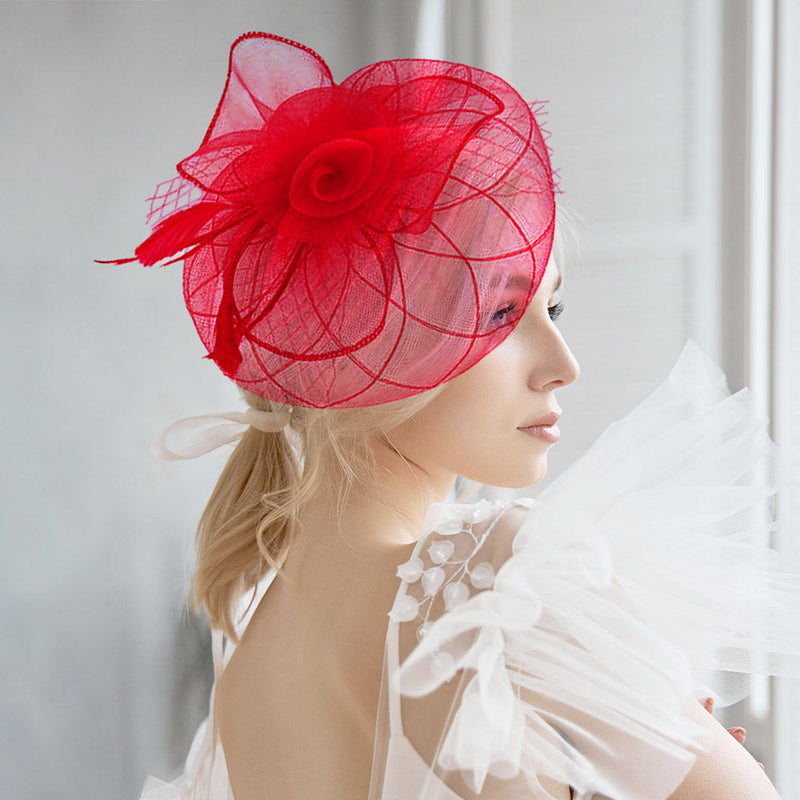 BDF Fascinator Hat 1542 Red