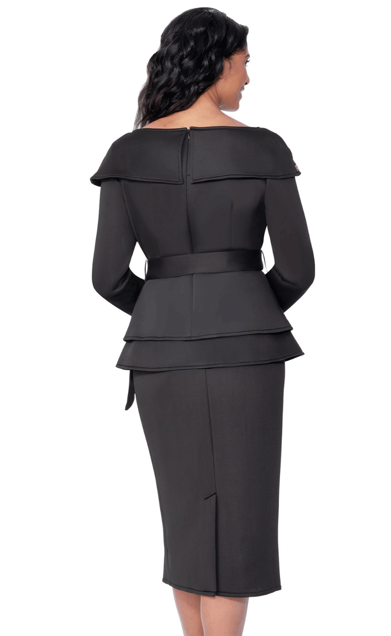 Black And Gold Women Church Suit 600672-Black/Gold
