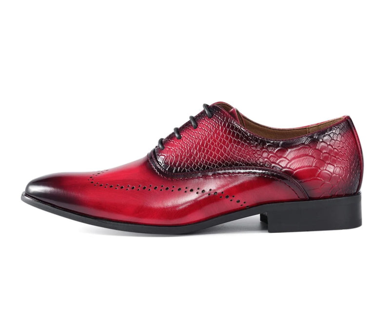 Men's Dress Shoe Burk Red - Church Suits For Less