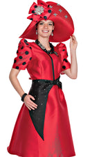 Champagne Italy Church Dress 6018-Red - Church Suits For Less