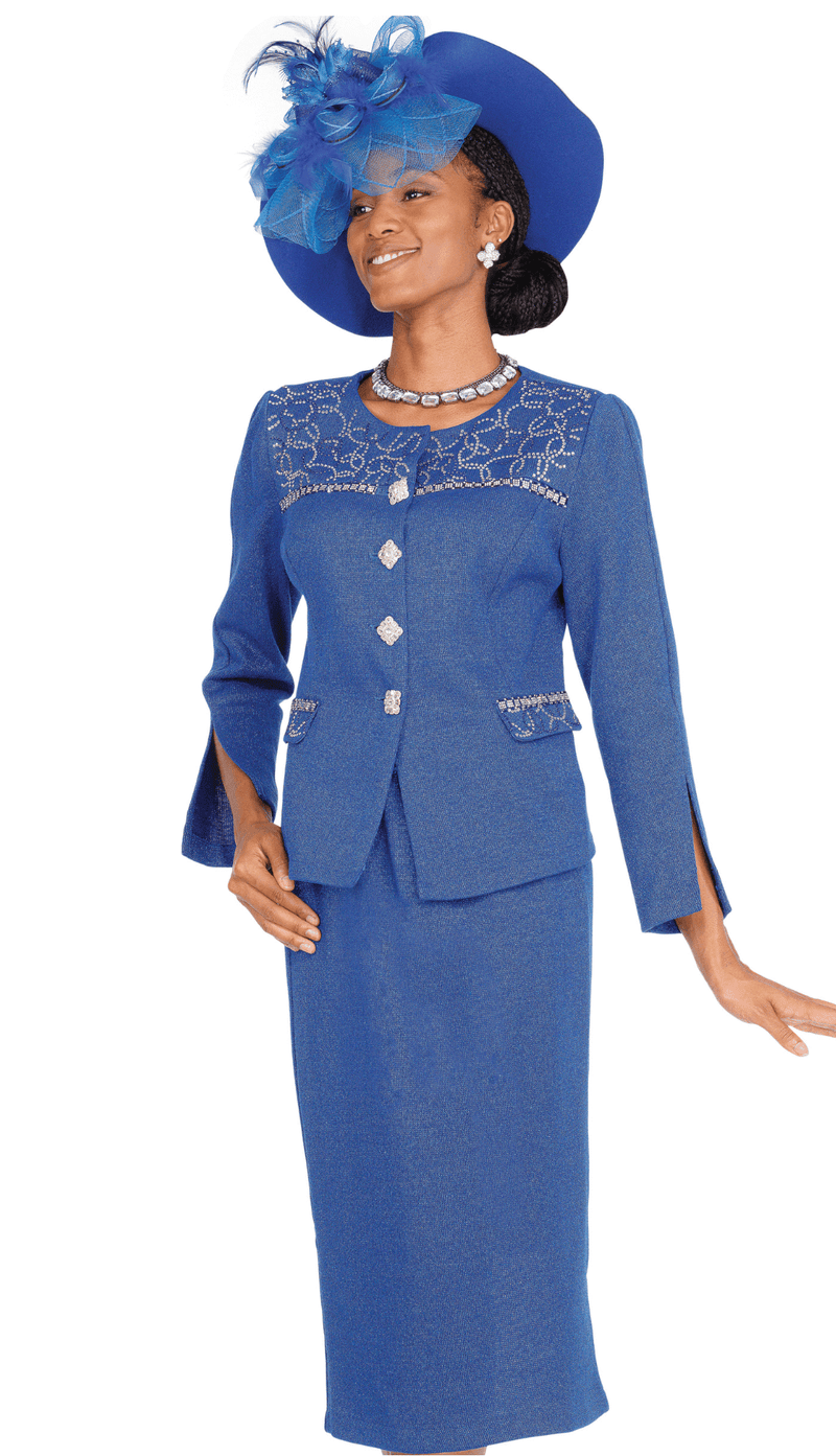 Elite Champagne Church Suit 5957-Royal Blue Elite Champagne Church Suit 5957-Royal Blue