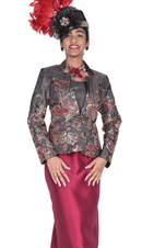 Champagne Italy Church Suit 5913 Red