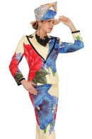 Elite Champagne Church Suit 6152-Banana Print