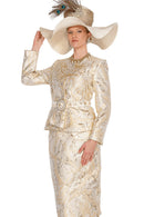 Designer Church Suit 6256-Metalic Champagne
