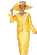 Designer Church Suit 6407-Yellow