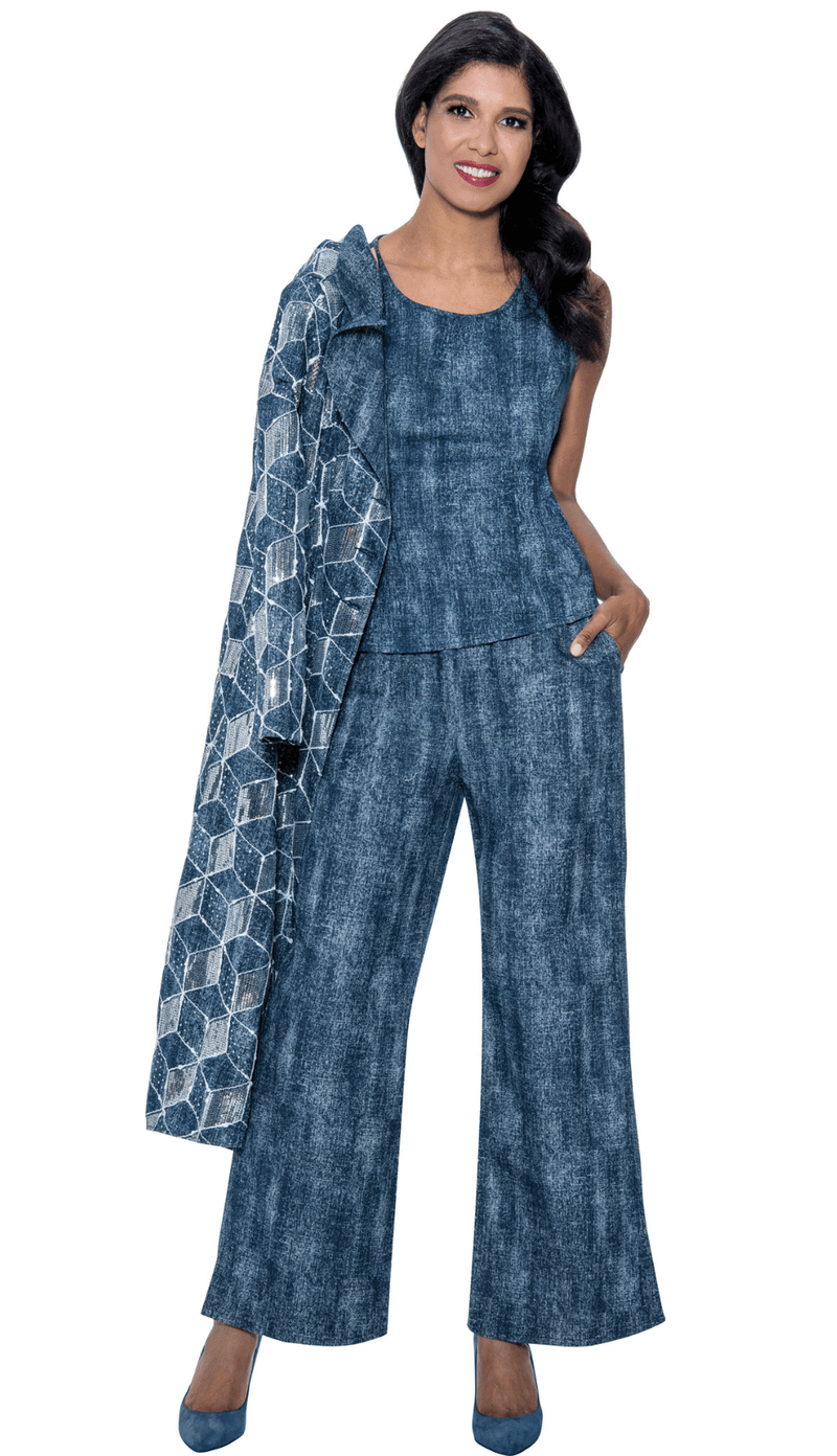 Devine Sport Denim Pant Suit 800143 - Church Suits For Less