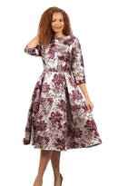 Diana Couture Church Dress 8847-Burgundy