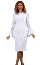 Diana Couture Church Dress 9071-White - Church Suits For Less