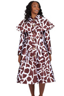 Diana Couture Church Dress 9081-Brown/White