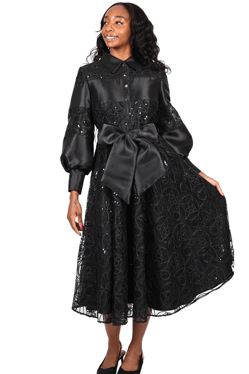 Diana Couture Church Dress 9083-Black