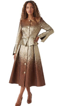 Lusso  Church Dress 9211-Brown/Champagne