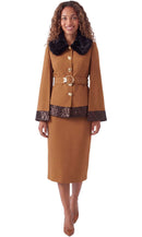 Diana Couture Church Suit 9234-Mocha/Black