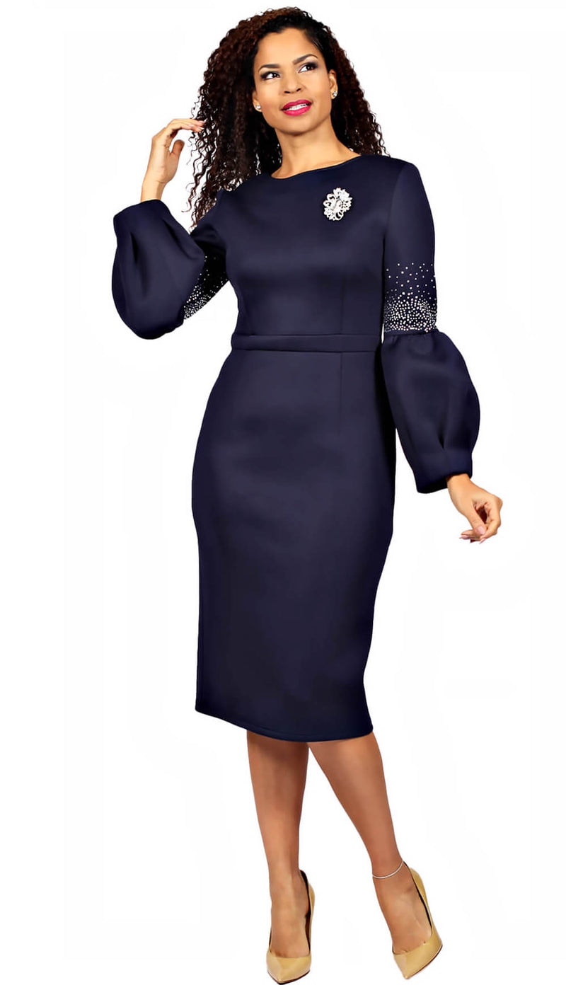 Diana Couture Church Dress 8850C-Navy