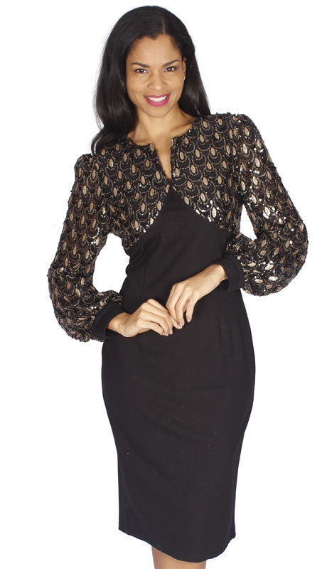 Diana Couture Dress 8557C-Black/Gold