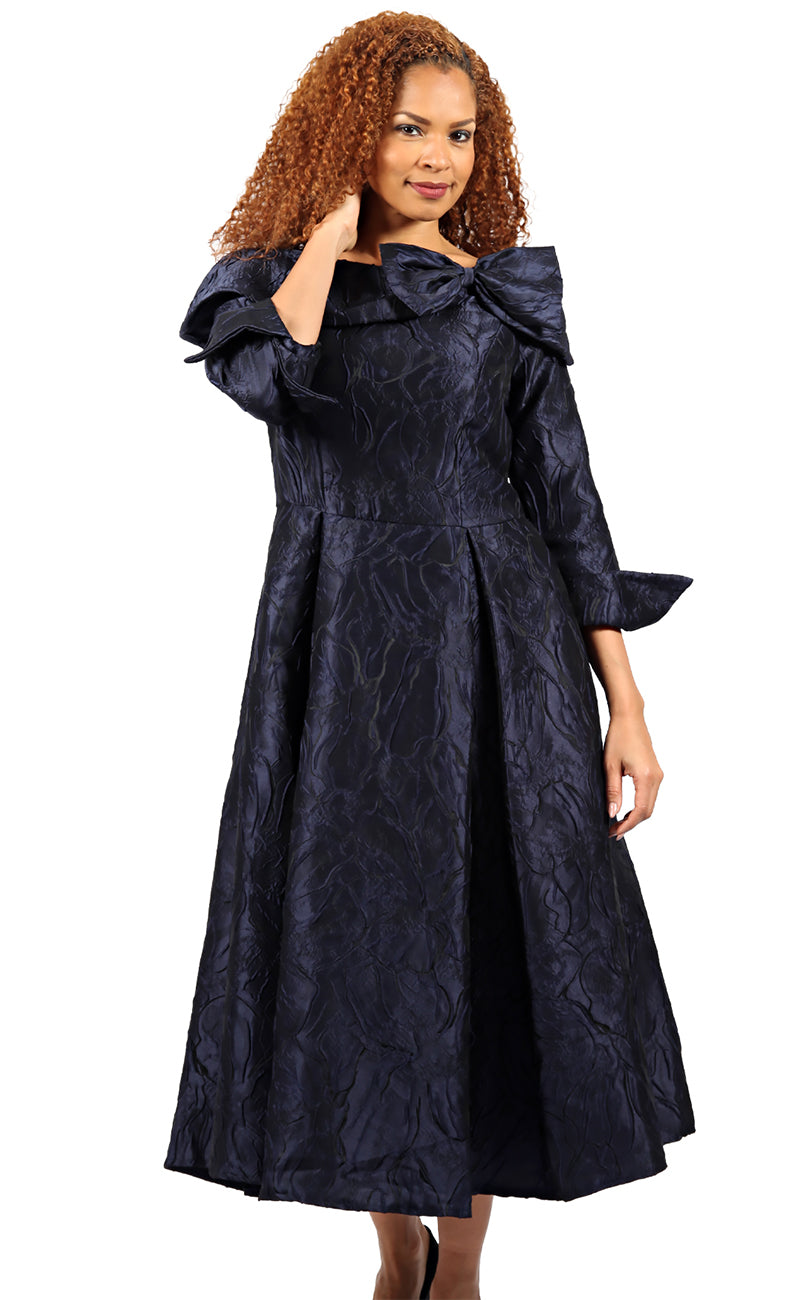 Diana Couture Church Dress 8757-Navy