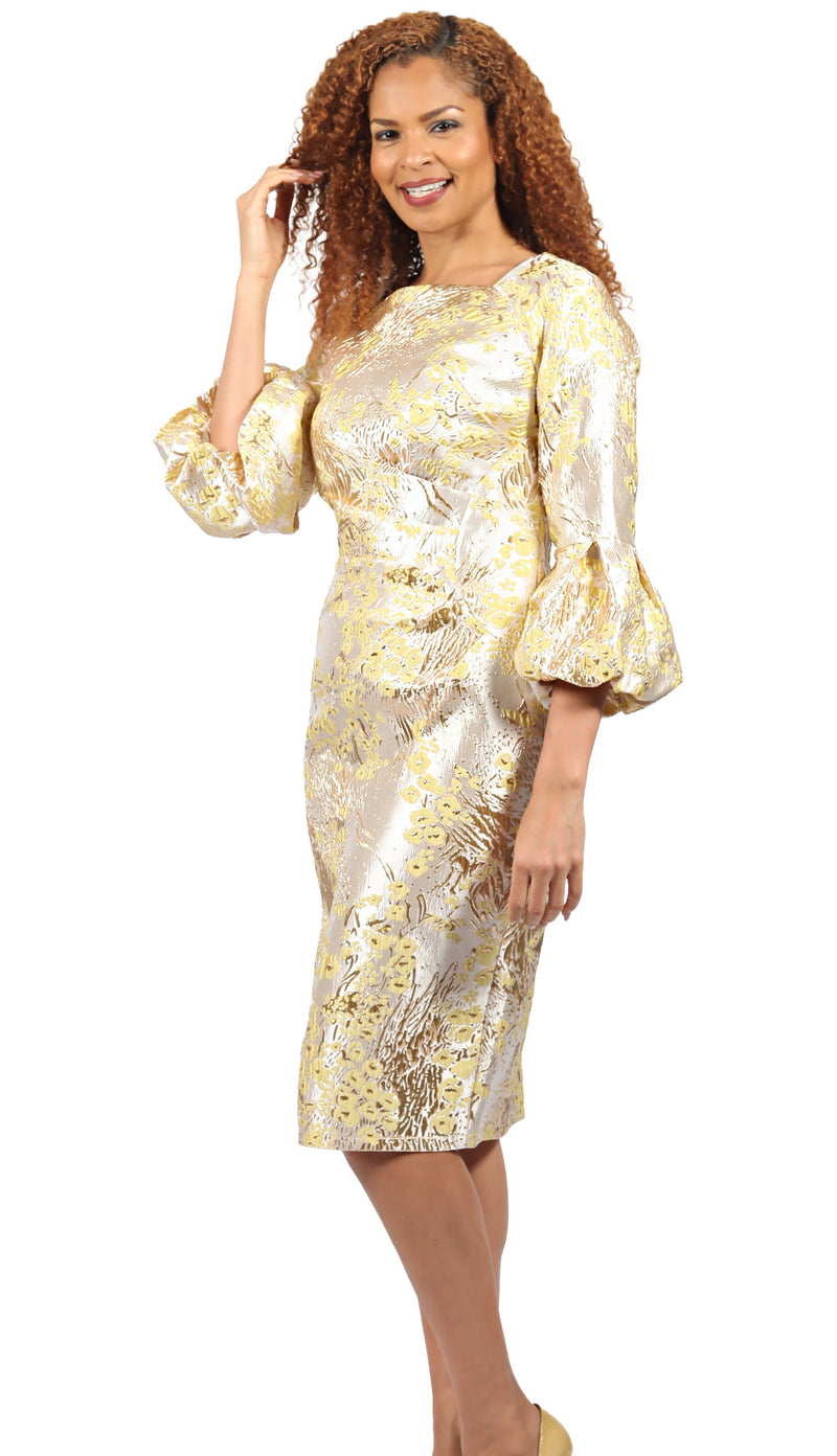 Diana Couture Church Dress 8861-Gold