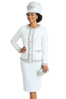 Donna Vinci Knit Suit 13458-White