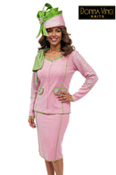 Donna Vinci Knit Suit 13461-Pink/Lime