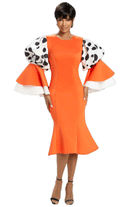Donna Vinci Church Dress 12002C-Orange