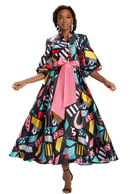 Donna Vinci Church Dress 12004C-Multi