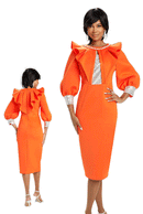 Donna Vinci Church Dress 12020C-Orange