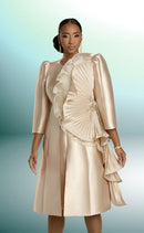 Donna Vinci Church Dress 12162C-Champagne - Church Suits For Less