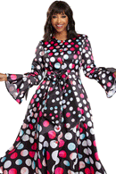 Donna Vinci Church Dress 5781C-Black/Multi