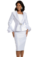 Donna Vinci Church Suit 12009C-White