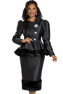 Donna Vinci Church Suit 12136-Black