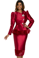 Donna Vinci Church Suit 12236-Burgundy