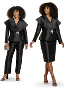 Donna Vinci Church Suit 12170C-Black - Church Suits For Less