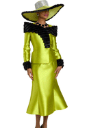 Donna Vinci Church Suit 12222-Lime/Black